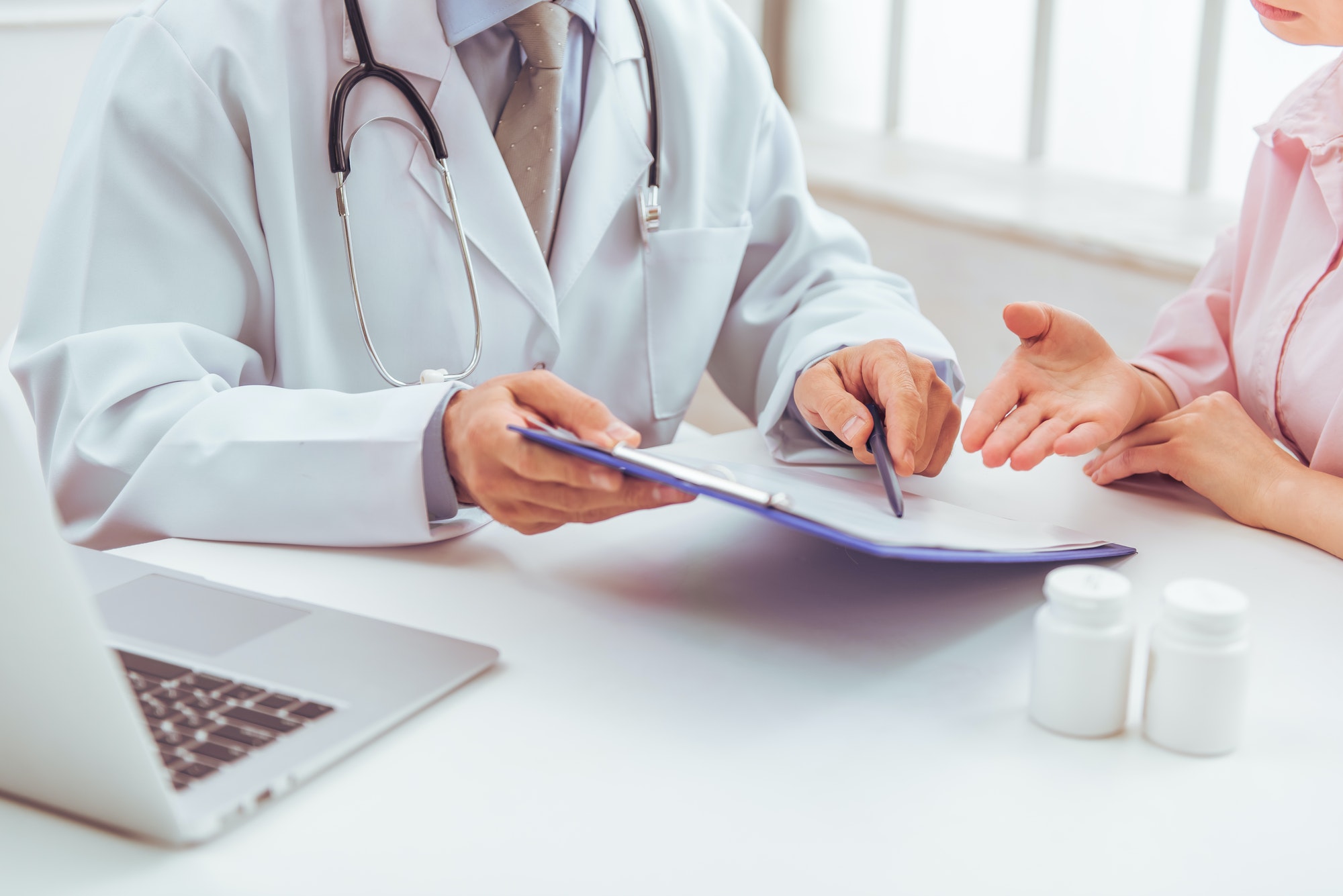 Woman at doctor